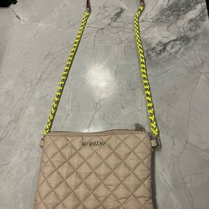 MZ Wallace Green Cosmetic Bag with Vibrant Interior